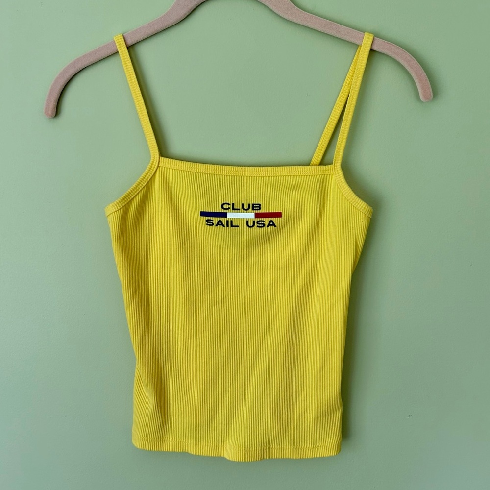 Forever 21 yellow cropped beach tank top. Size medium